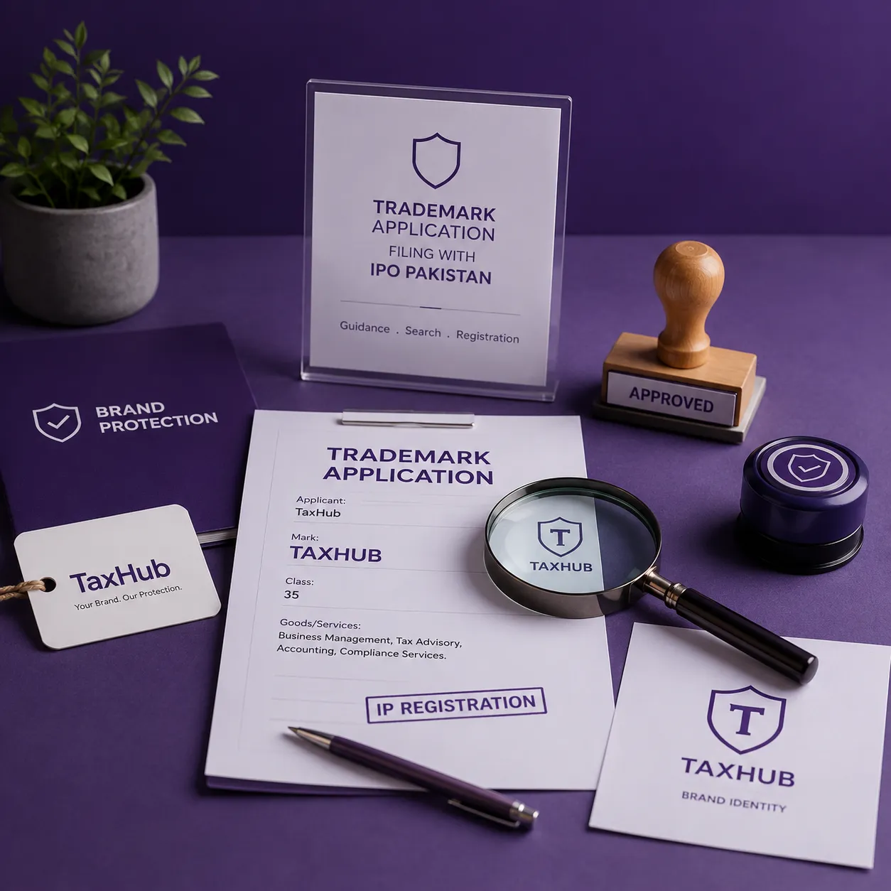 TaxHub trademark and IP: trademark application filing with IPO Pakistan